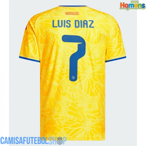 Camisa de time de futebol Colômbia Luis Diaz #7 Replicas 1º Equipamento Mundo 2026 Manga Curta